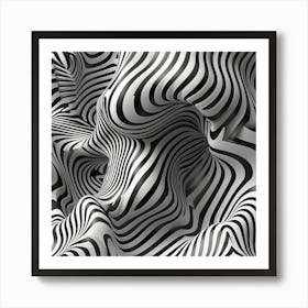 Abstract Abstract Black And White Zebra Pattern Art Print