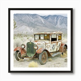 Abandoned Car in a Field # 4 Art Print