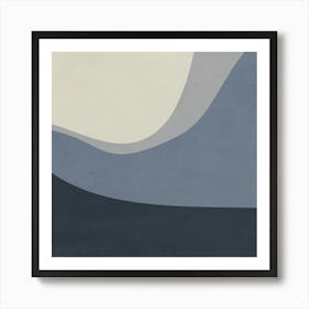 Blue Abstract Waves Art Print