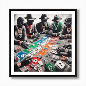 Gangsters Playing Poker Art Print