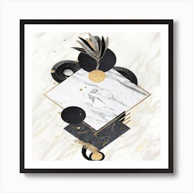 Black And Gold Abstract Painting Art Print