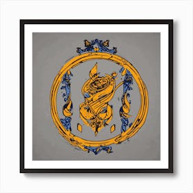 Frame Of Gold And Blue Art Print