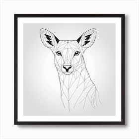 Deer Head In Black And White Art Print