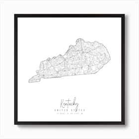 Kentucky Minimal Street Map Square Art Print