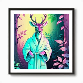 Deer In Bathrobe 8 Art Print