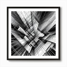 Abstract Black And White Painting 3 Art Print