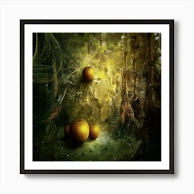 Golden Apples In The Forest Art Print