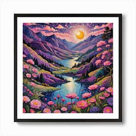 Night In The Mountains Art Print