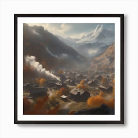 Village In The Mountains 3 Art Print