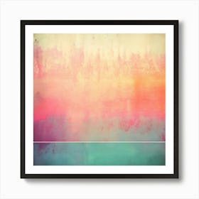 Retro Gradients Colors Grainy Texture Background Abstract Modern Vintage Faded Pastel Lay (7) Art Print