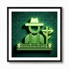 Farmer In Hat And Hat Art Print
