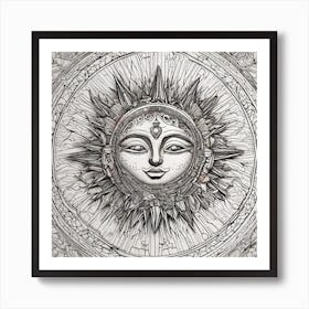 Sun In A Circle Art Print