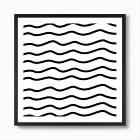 Black And White Wavy Pattern Art Print