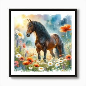 Horse In The Meadow 11 Art Print