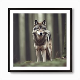 Wolf In The Forest 4 Art Print