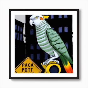 Notorious Parrot Police Officer Art Print