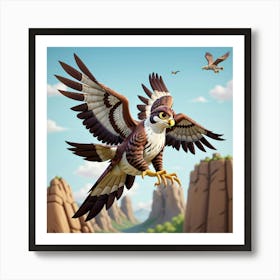 Default A Majestic Predatory Hawk Swoops Down Swiftly Catching 2 Art Print