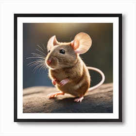 Mouse On A Rock Art Print