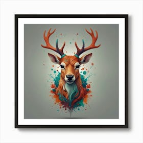 Deer Head 1 Art Print