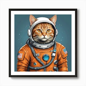 Astronaut Cat 15 Art Print