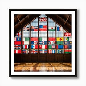 A Collection Of Intricately Designed Global Country Flags Aligned Neatly In A Grid With Each Flag Art Print