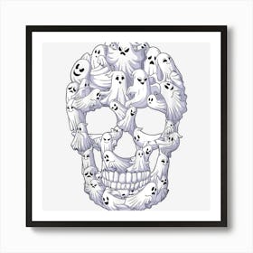 Skull Boo Ghost Funny Boo Ghosts Halloweens Men Women Art Print