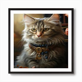 Cat With A Necklace Art Print