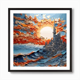 Sunset In The Sea Art Print