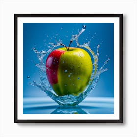 Apple Splashing Water Art Print