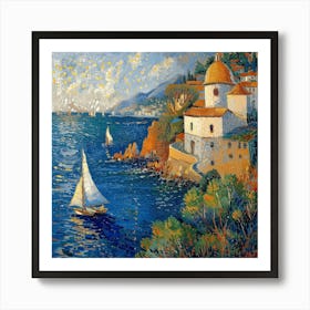 Boat In The Harbor Art Print