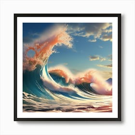 Ocean Waves At Sunset Art Print