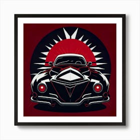 Car Red Artwork Of Graphic Design Flat (127) Art Print