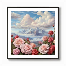 Roses In The Mountains 1 Art Print