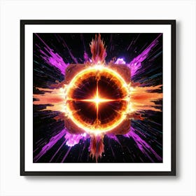 Plasma Explosion Glitch Art 2 Art Print