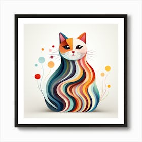 Abstract Cat Art Print