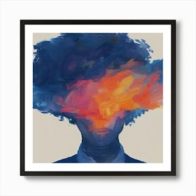 Man With A Big Head Art Print