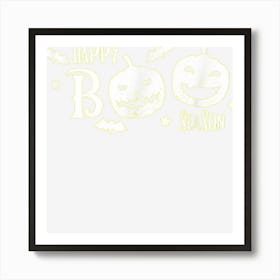 Spooky Bats And Pumpkins Happy Boo Season Funny Halloween Art Print