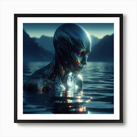 Man In The Water 2 Art Print