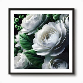 White Flowers Art Print