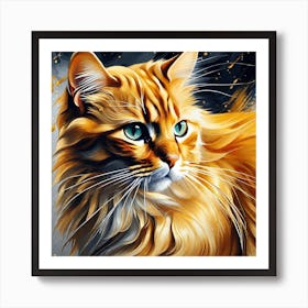 Orange Cat Painting 2 Art Print