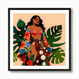 Hawaiian Girl Art Print