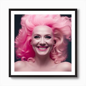 Pink Haired Woman Art Print