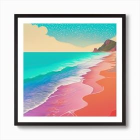 Hawaiian Beach Abstract Landscape Painting Art Print