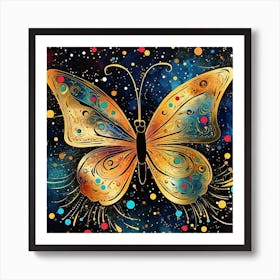 Butterfly In Space 1 Art Print