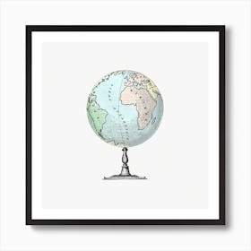 Vintage Victorian Style Atlas Engraving Art Print