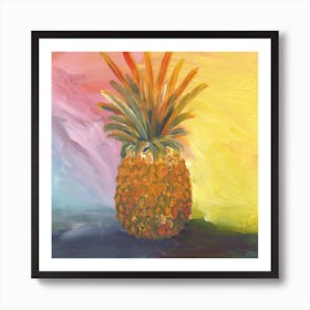 Rainbow Pineapple Art Print