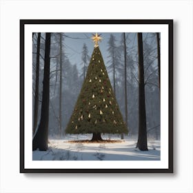 Christmas Tree In The Woods 4 Art Print