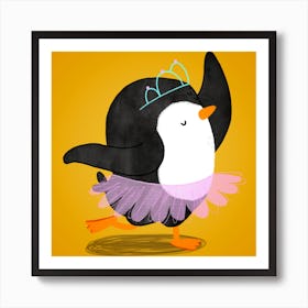 Penguin Dancing Ballet Art Print