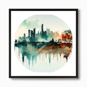 Chicago Skyline.A fine artistic print that decorates the place. Art Print