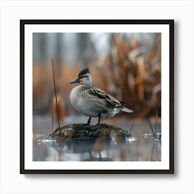 Duck In The Water Art Print